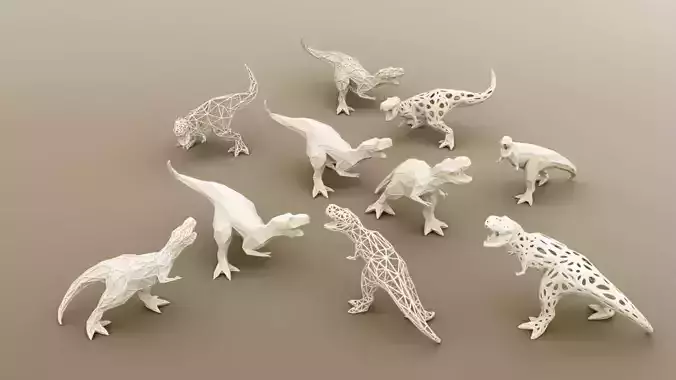 3D PRINTED MODEL T-REX-10-PATTERN-DESIGN