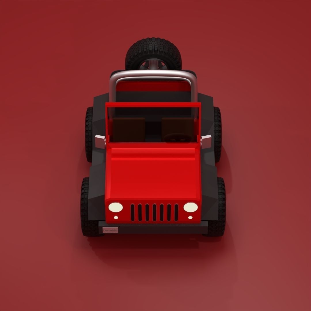 Low Poly Jeep Wrangler Low-poly 3D model_7
