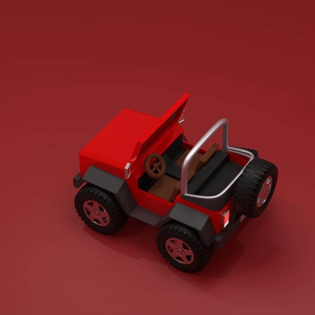 Low Poly Jeep Wrangler Low-poly 3D model_4