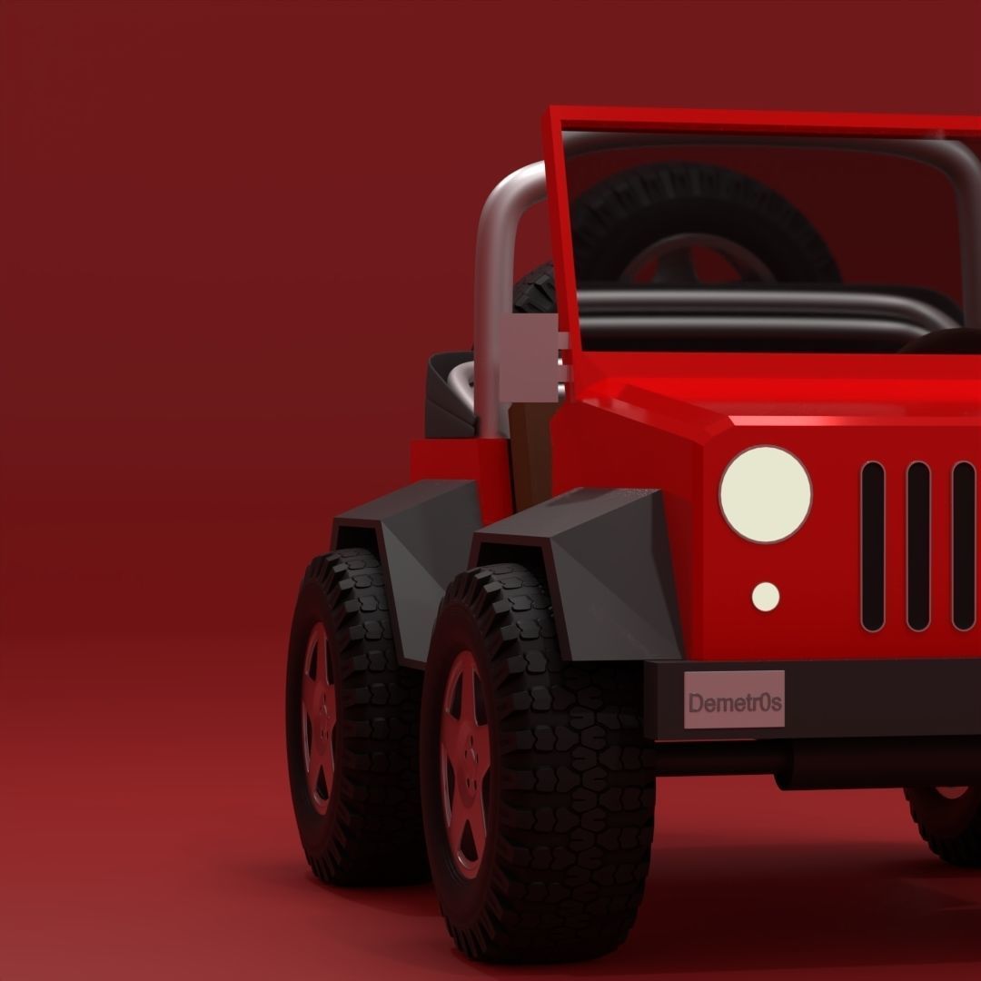Low Poly Jeep Wrangler Low-poly 3D model_3