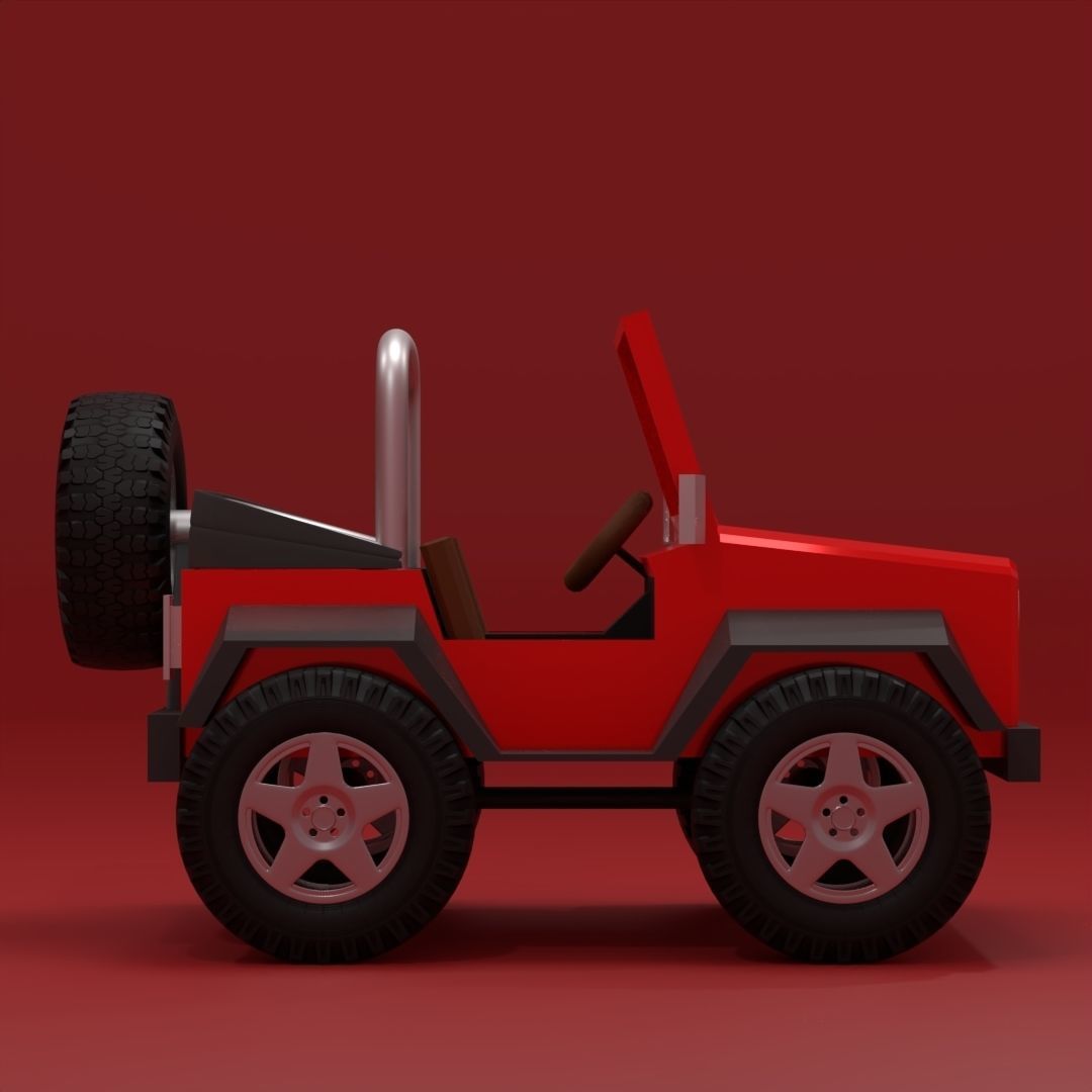 Low Poly Jeep Wrangler Low-poly 3D model_8