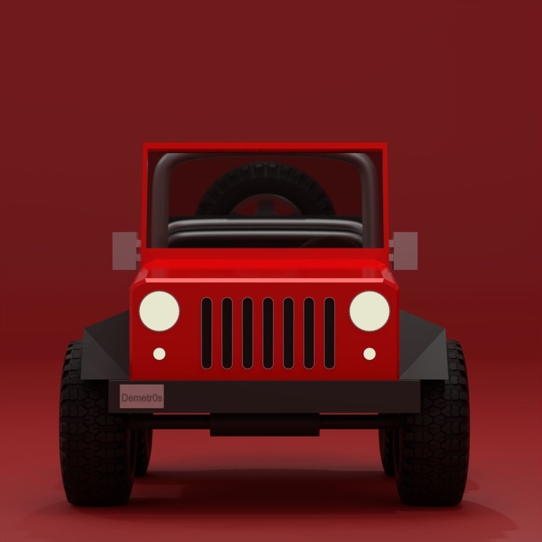 Low Poly Jeep Wrangler Low-poly 3D model_9