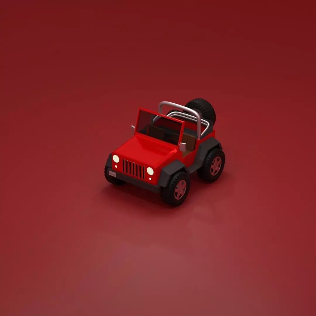 Low Poly Jeep Wrangler Low-poly 3D model_0
