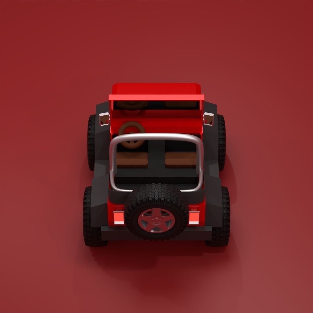 Low Poly Jeep Wrangler Low-poly 3D model_6