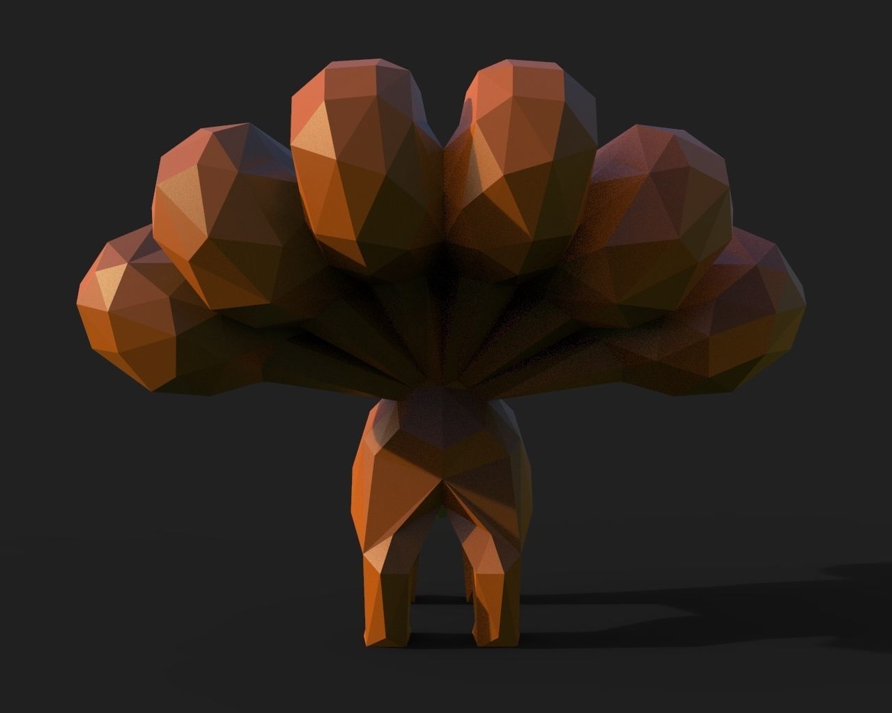 Vulpix Low Poly squirrel 3D print model_8