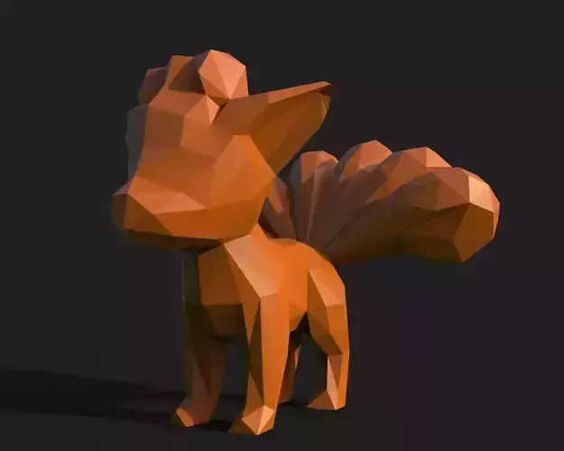 Vulpix Low Poly squirrel 3D print model Vulpix Low Poly squirrel 3D print model