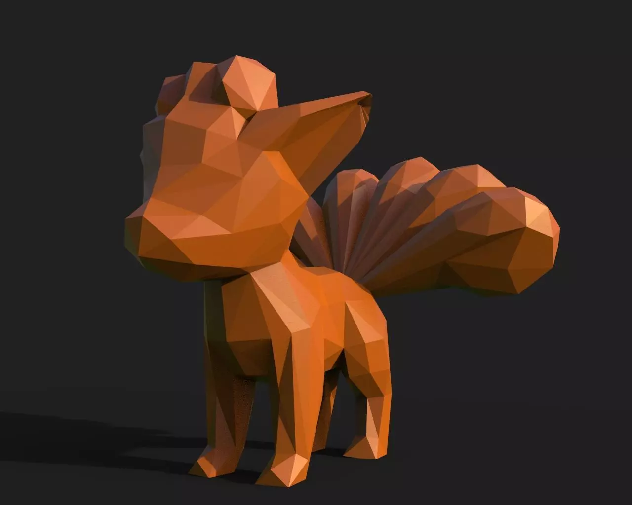 Vulpix Low Poly squirrel 3D print model_0