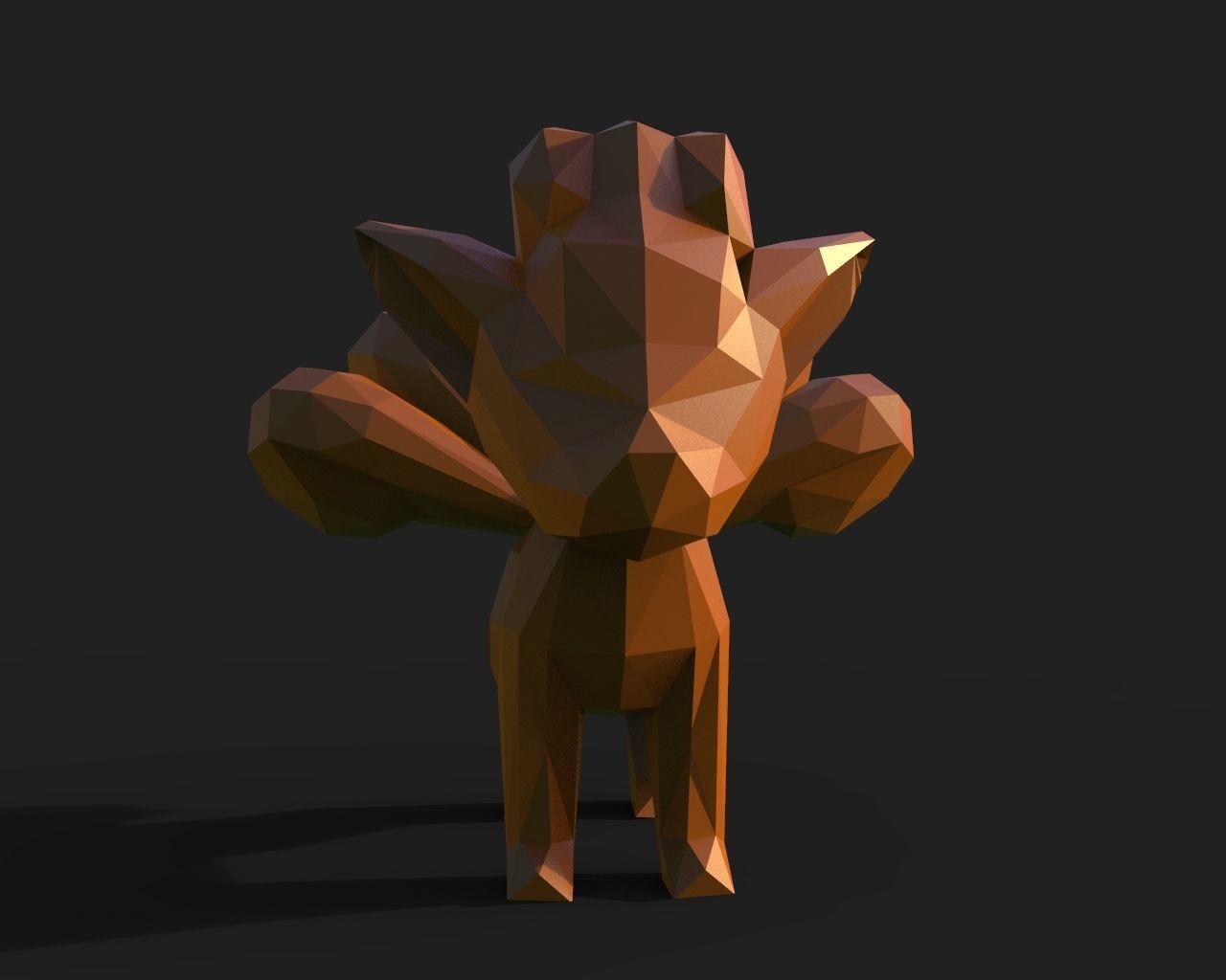 Vulpix Low Poly squirrel 3D print model_15