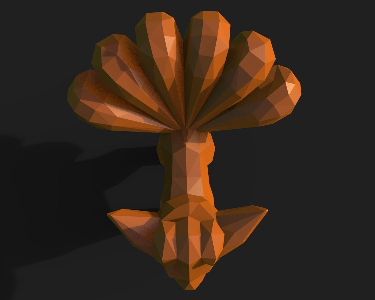 Vulpix Low Poly squirrel 3D print model_17