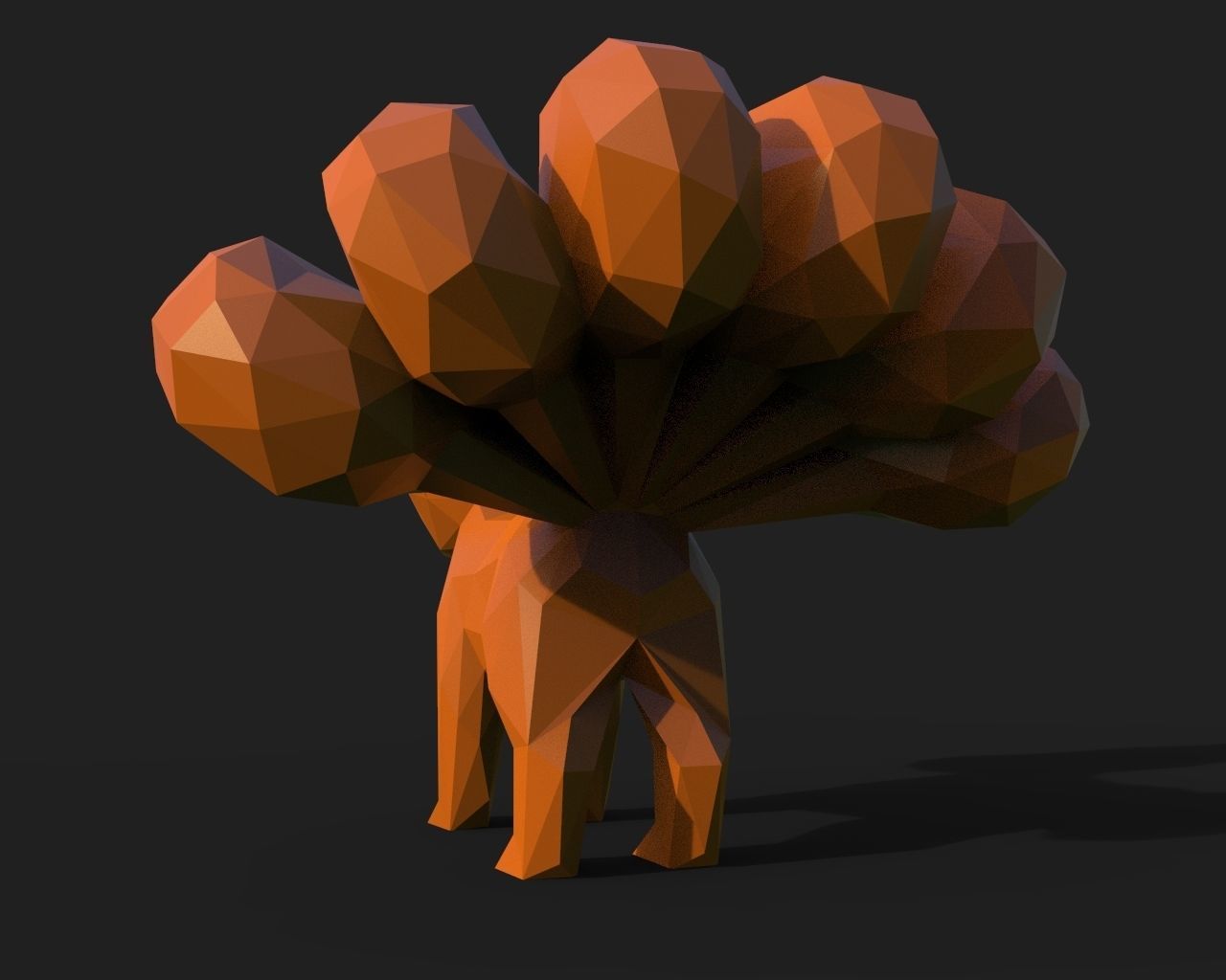 Vulpix Low Poly squirrel 3D print model_7