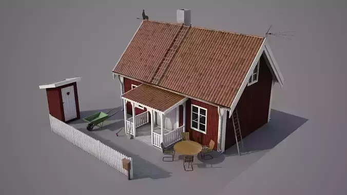 Swedish cabin 3D model