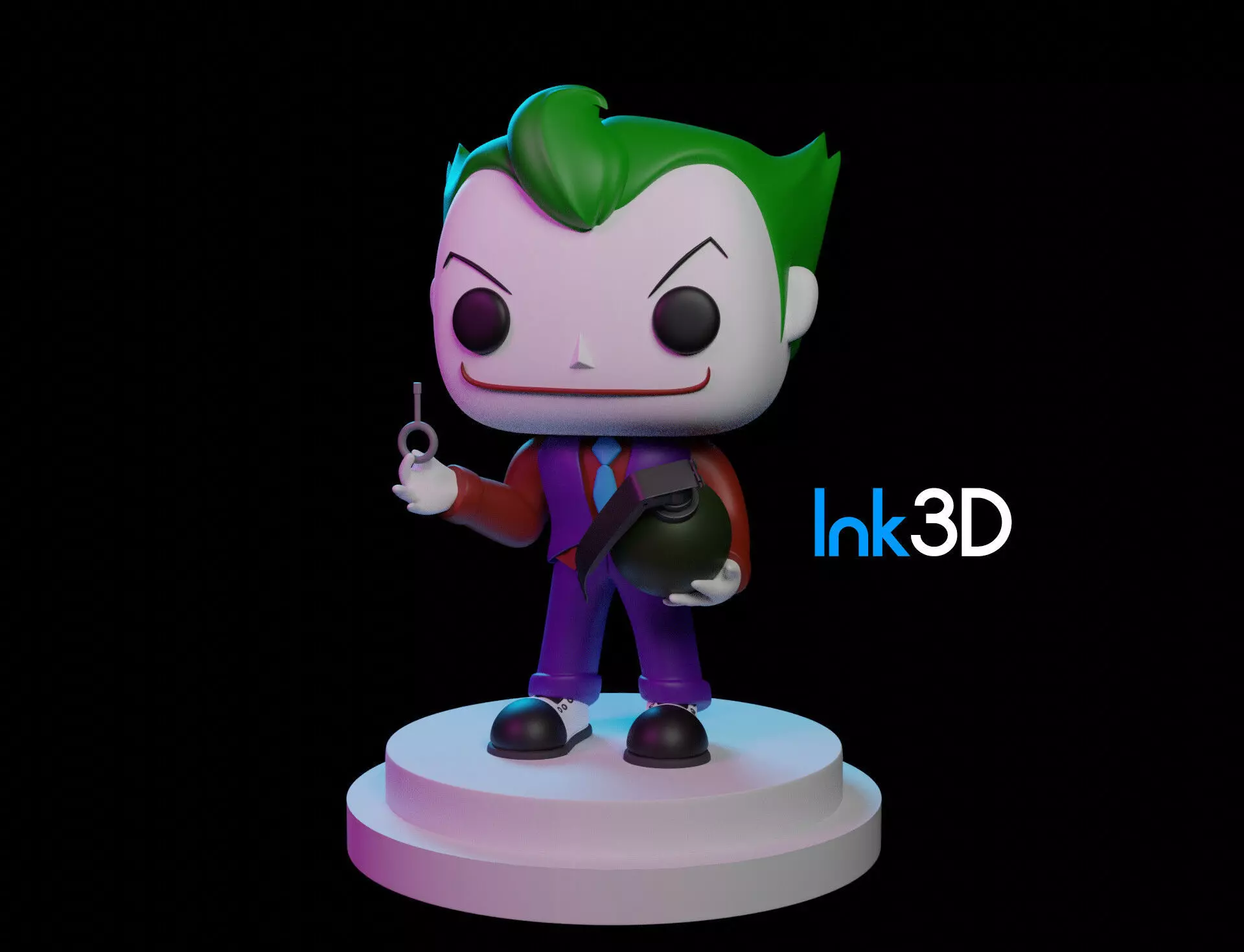 Big Head Joker Free 3D model_0