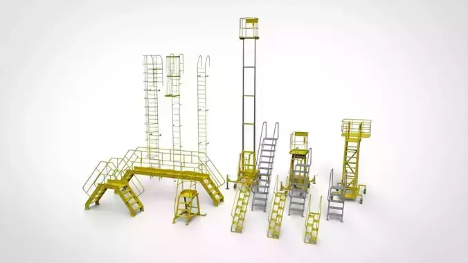 sci-fi stairs 4 3D model