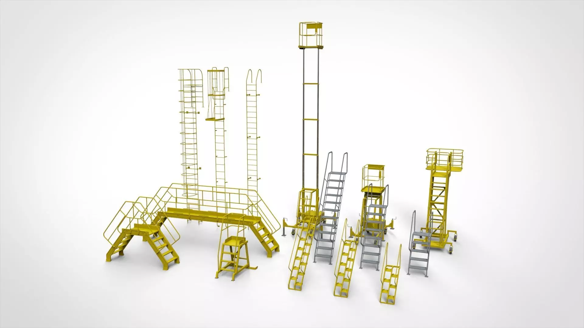 sci-fi stairs 4 3D model_0