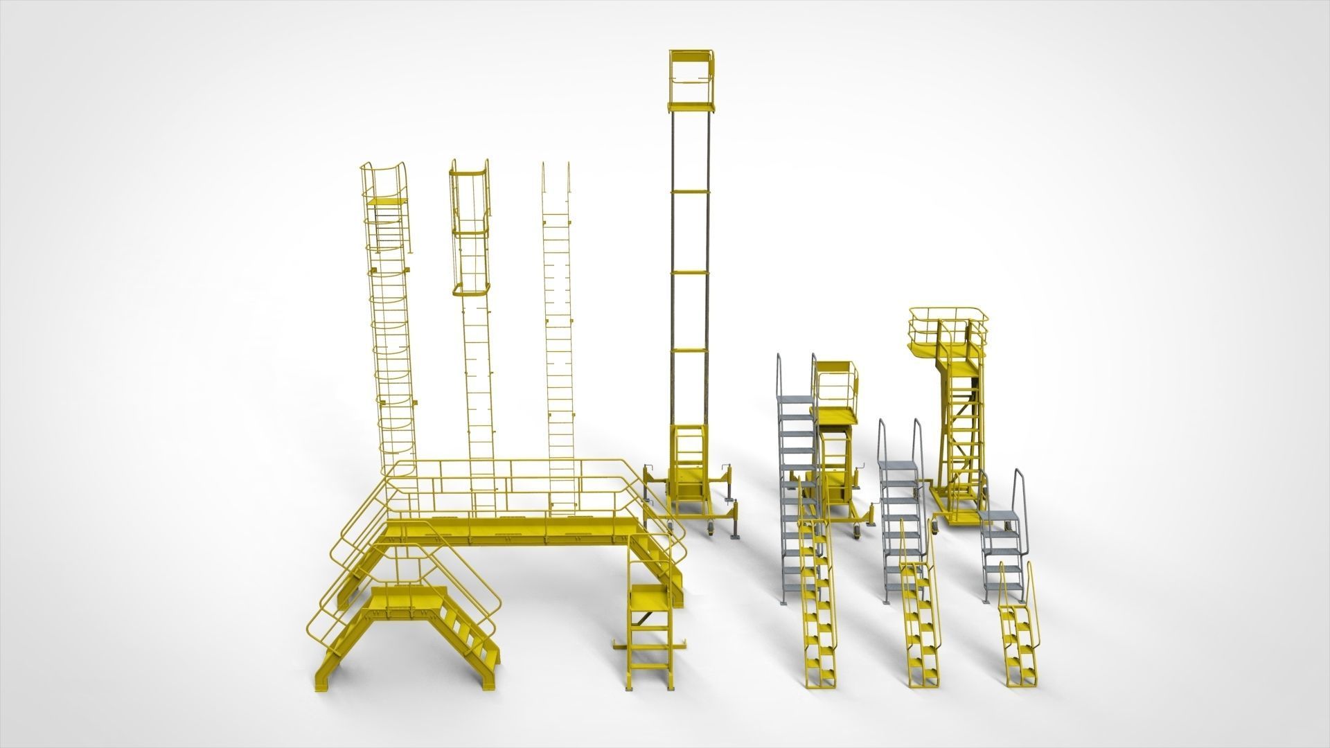 sci-fi stairs 4 3D model_2