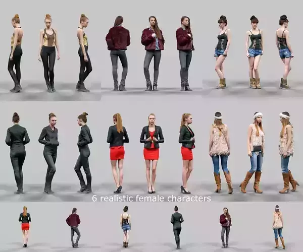 6 Realistic Female Characters Vol 3