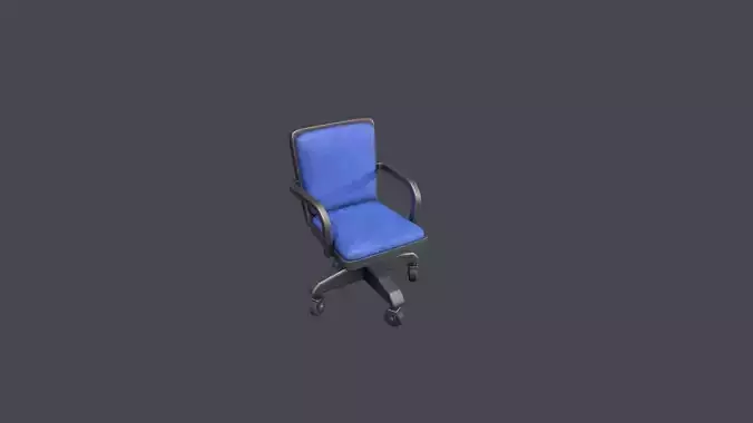 Blue Leather Desk Chair