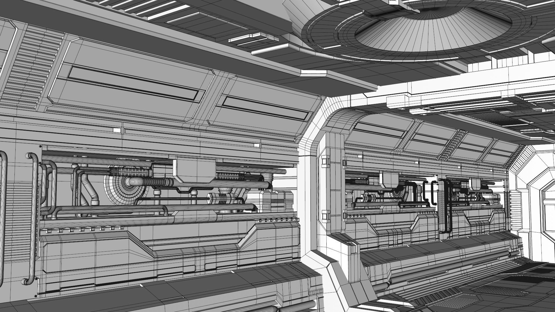 Sci Fi Corridor 3D model_13