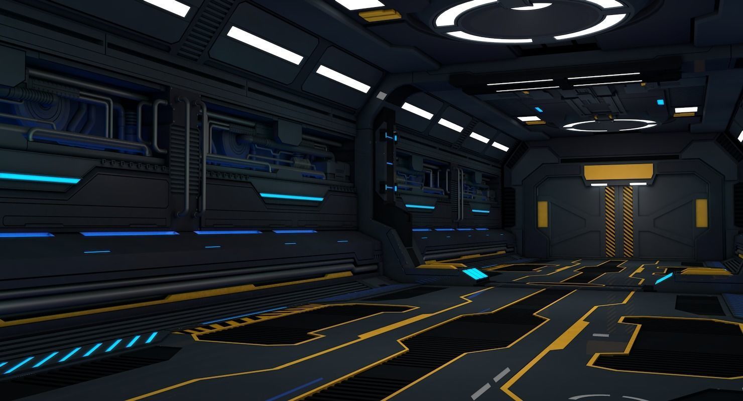 Sci Fi Corridor 3D model_2