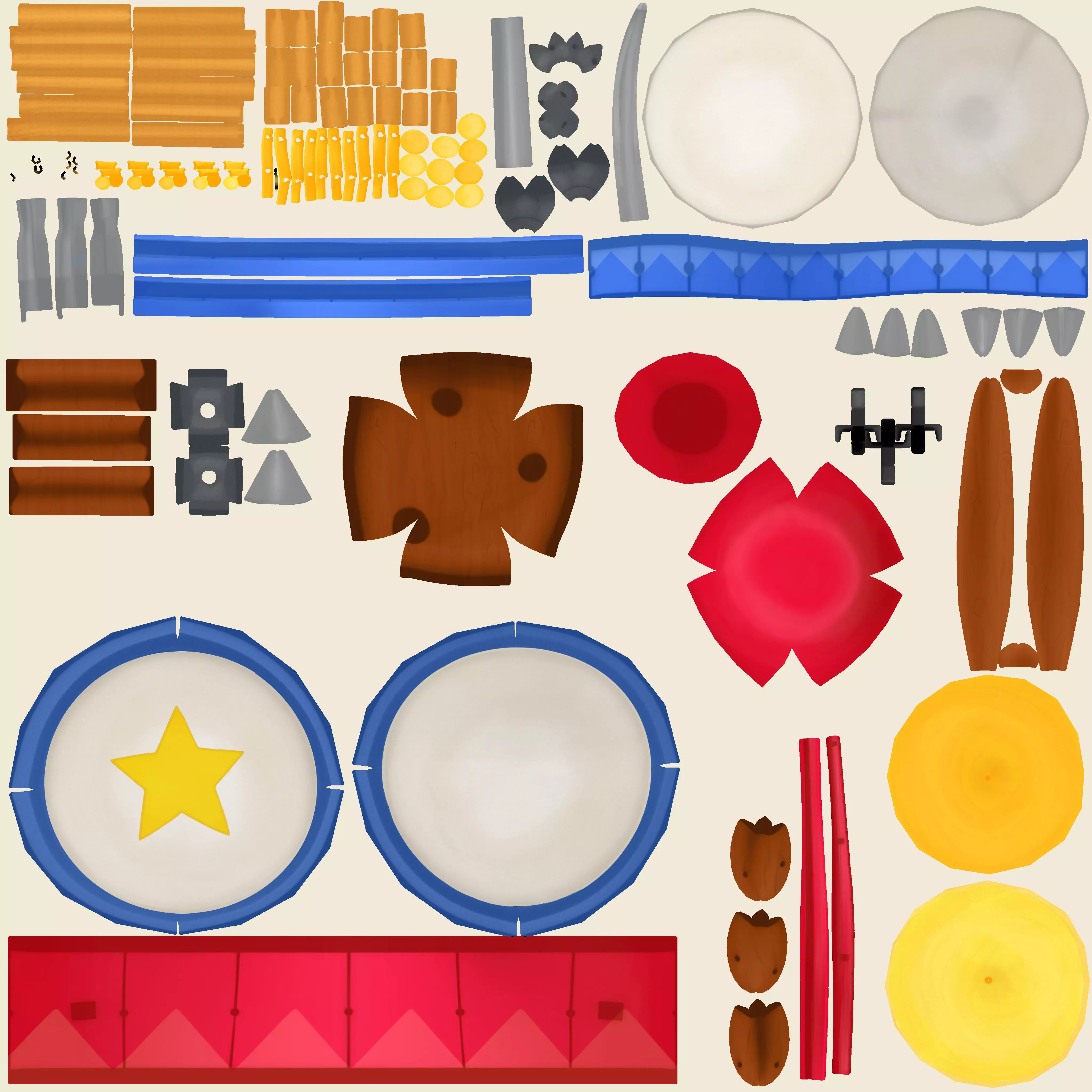 Drums drum set with star 3D model_1