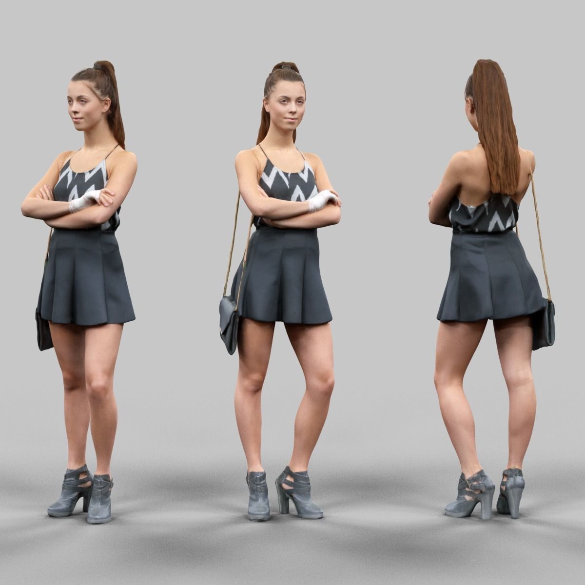 6 Realistic Female Characters Vol 5 Low-poly 3D model_4