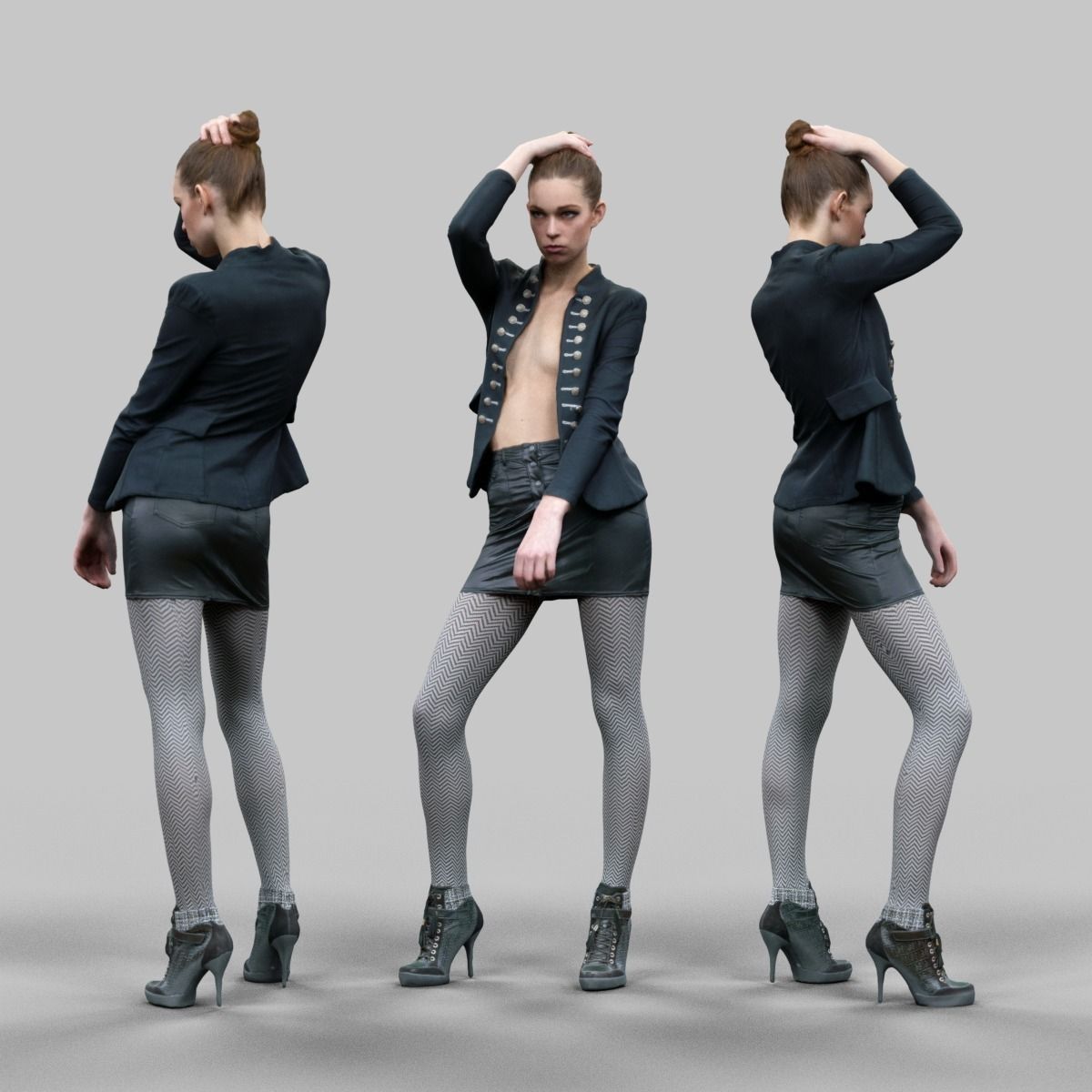 6 Realistic Female Characters Vol 5 Low-poly 3D model_3