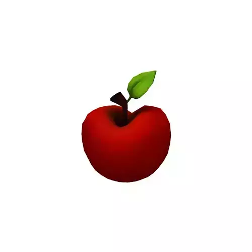 Apple with leaf 3D model