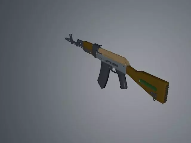 Low poly Gun AK 47 v2 Low-poly 3D model