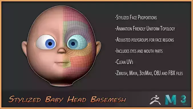 Stylized Baby Head Basemesh
