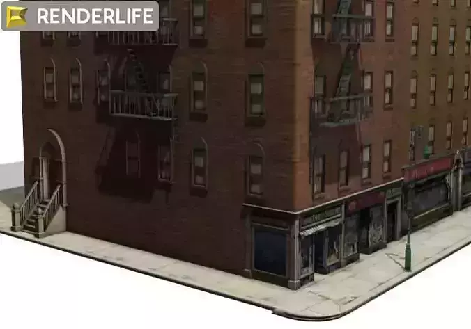 Town buildings 03 3D model