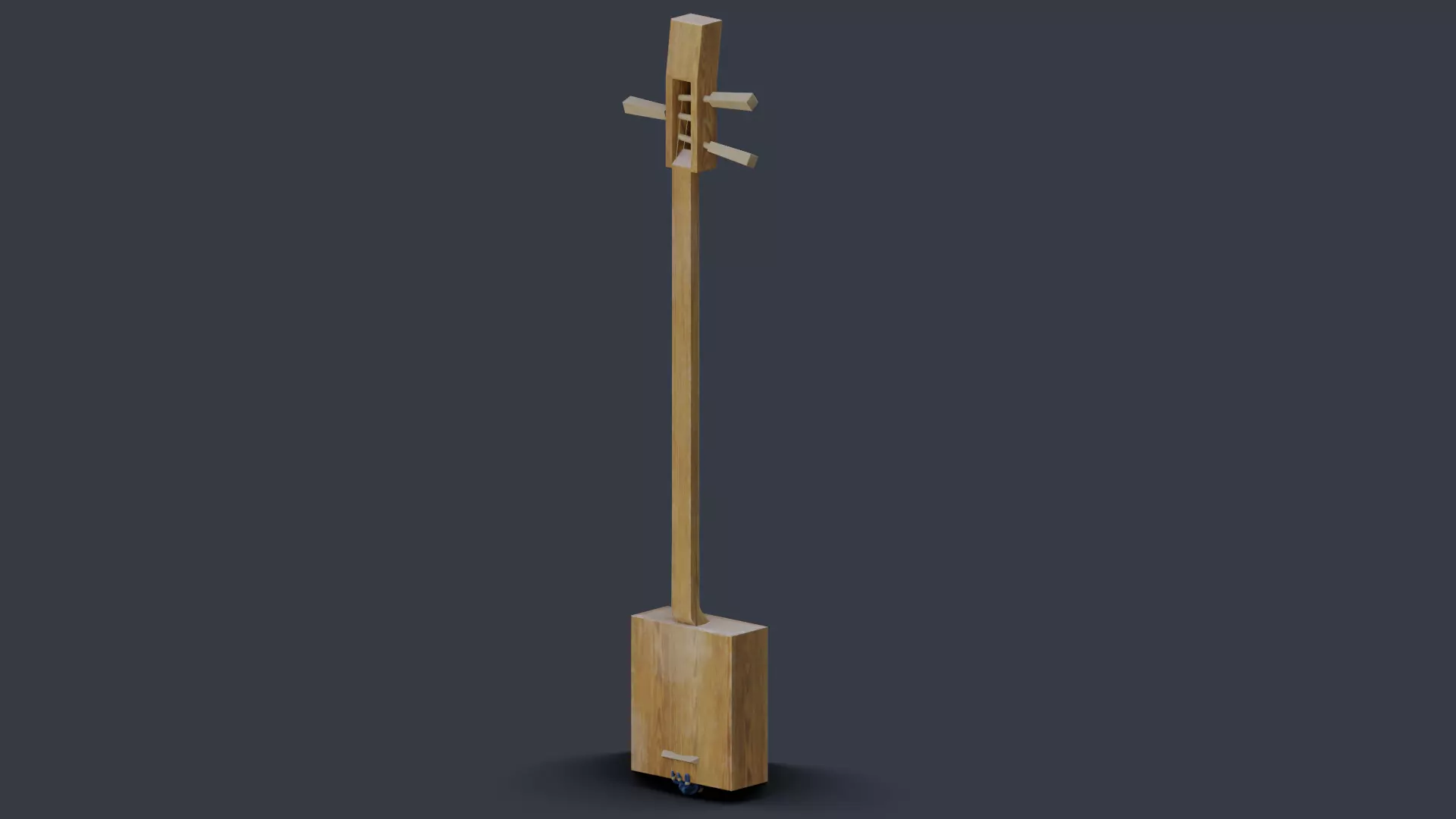 Gottan Traditional Japanese Instrument Low-poly 3D model