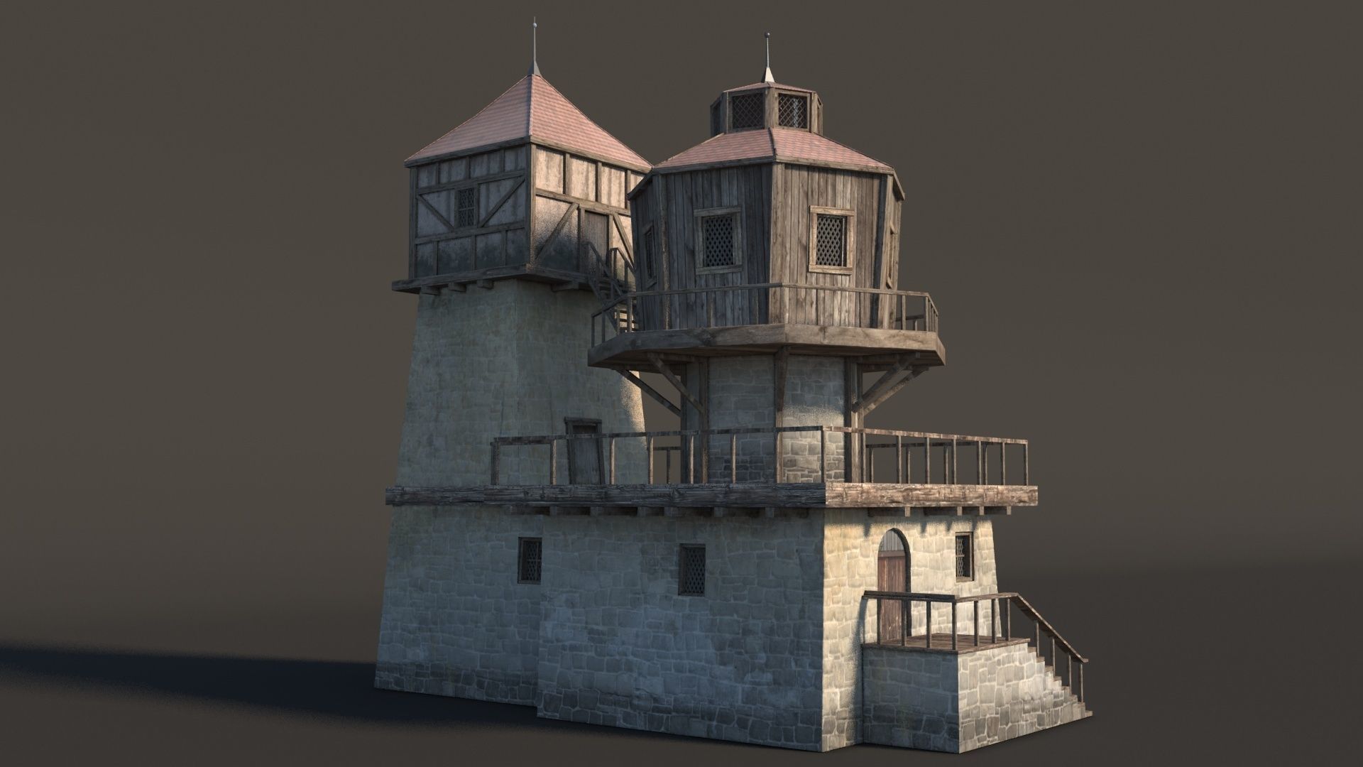 Fantasy Medieval House 01 3D model_3