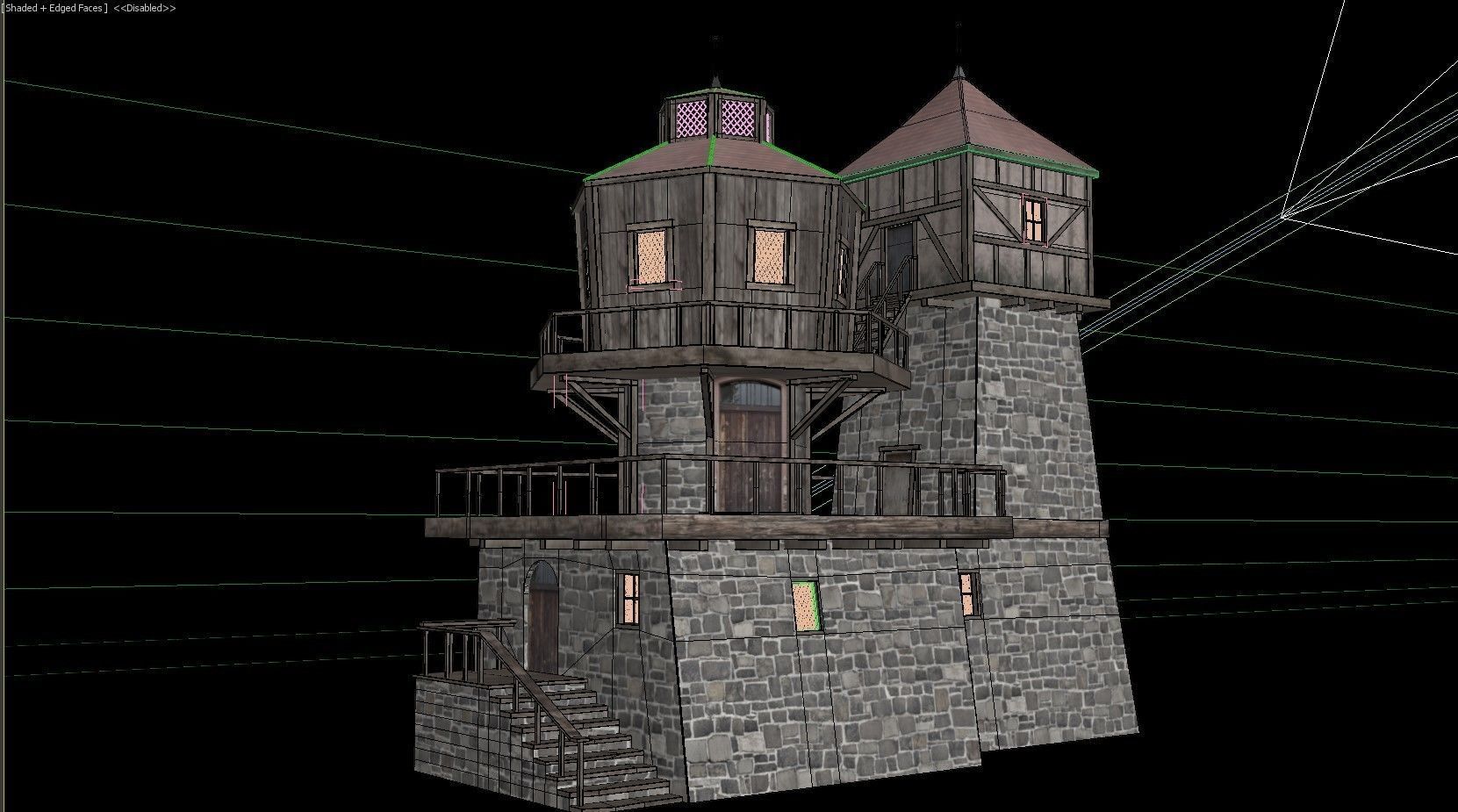 Fantasy Medieval House 01 3D model_2