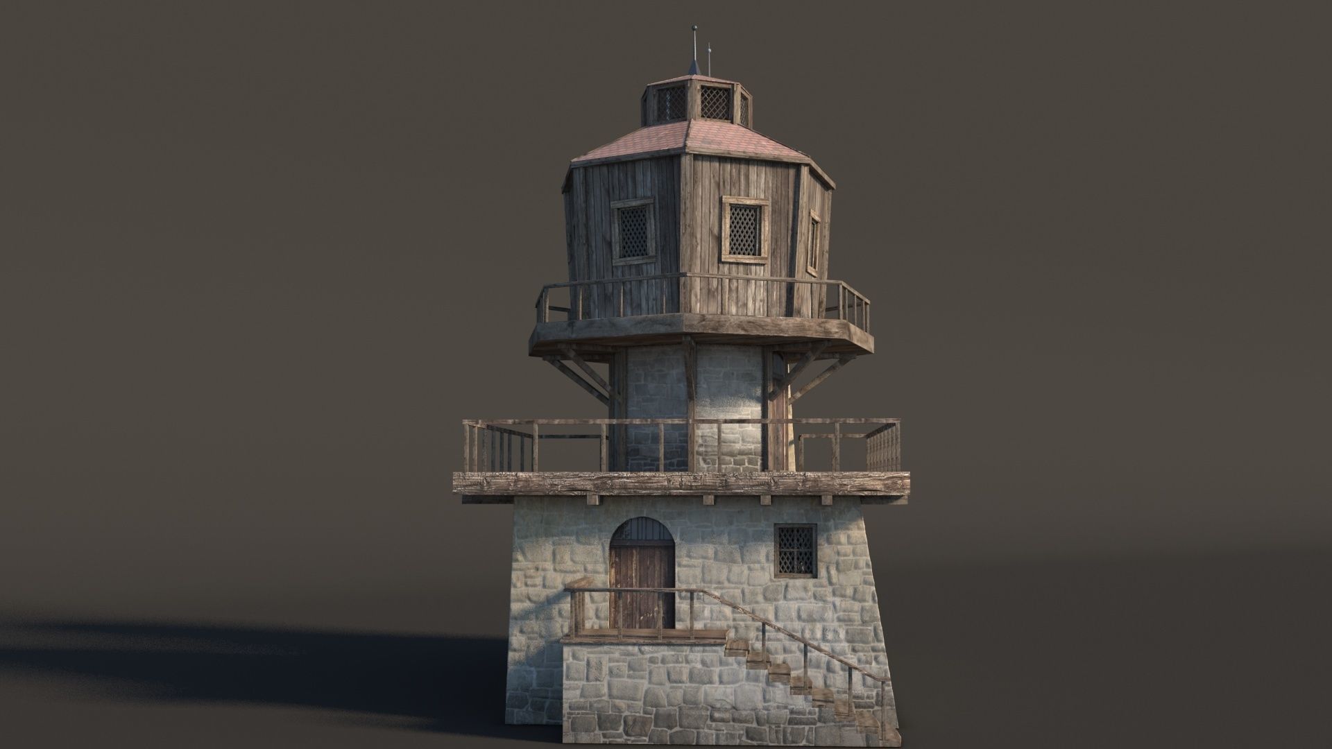 Fantasy Medieval House 01 3D model_8