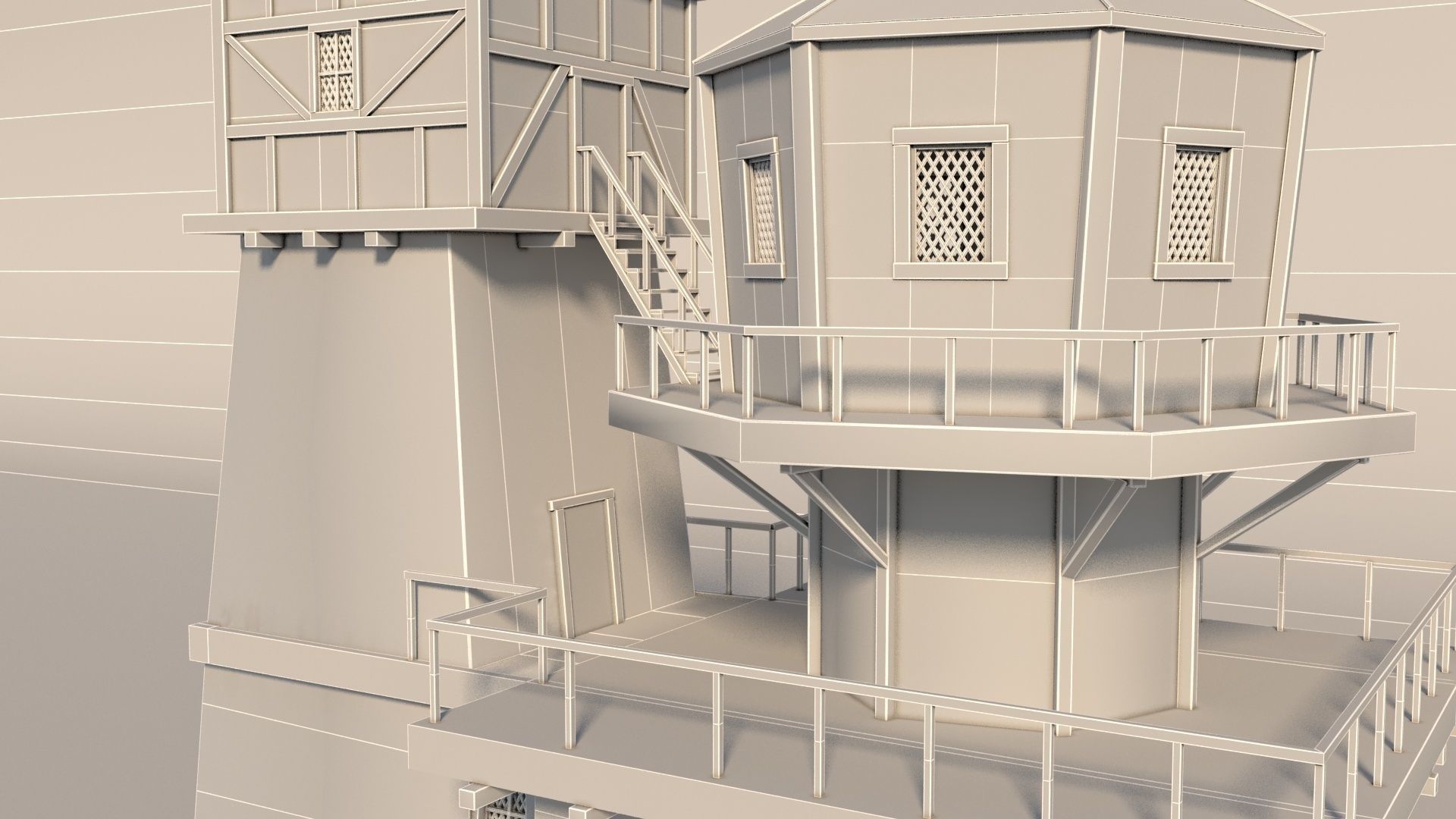 Fantasy Medieval House 01 3D model_11