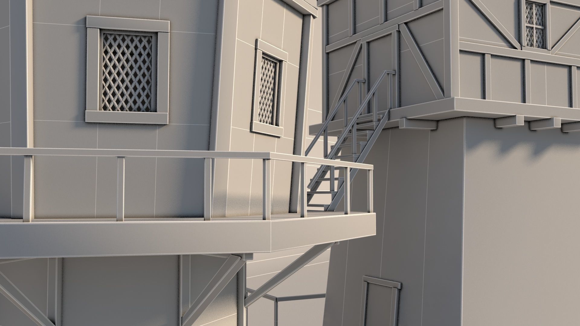 Fantasy Medieval House 01 3D model_7