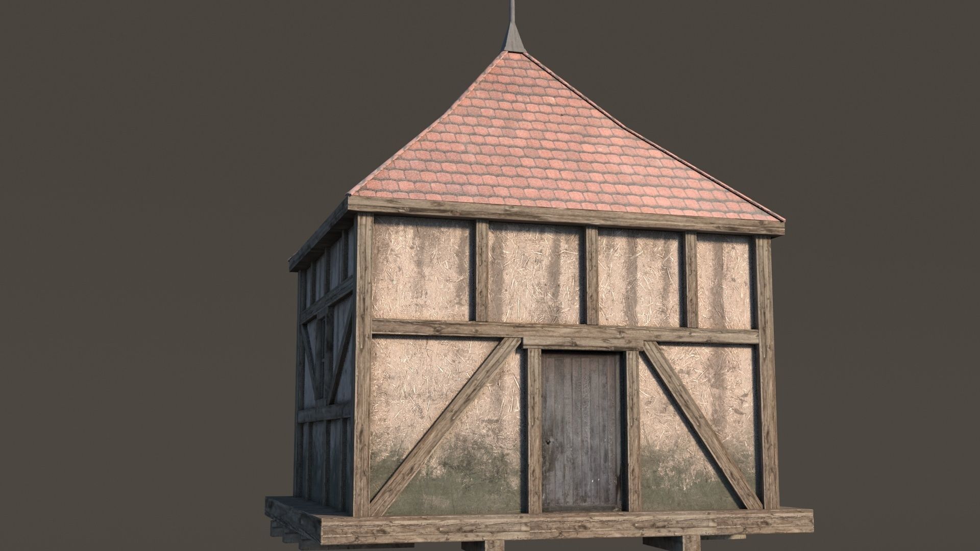 Fantasy Medieval House 01 3D model_12