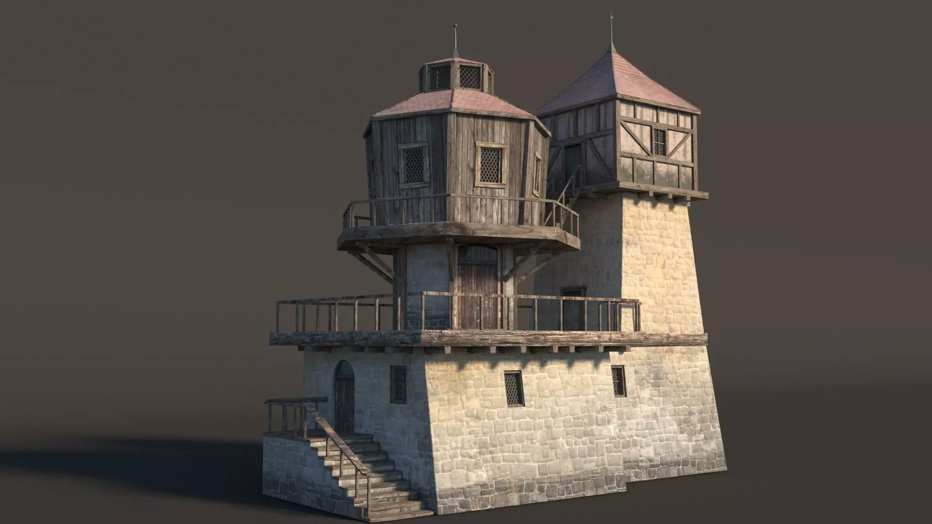Fantasy Medieval House 01 3D model_0
