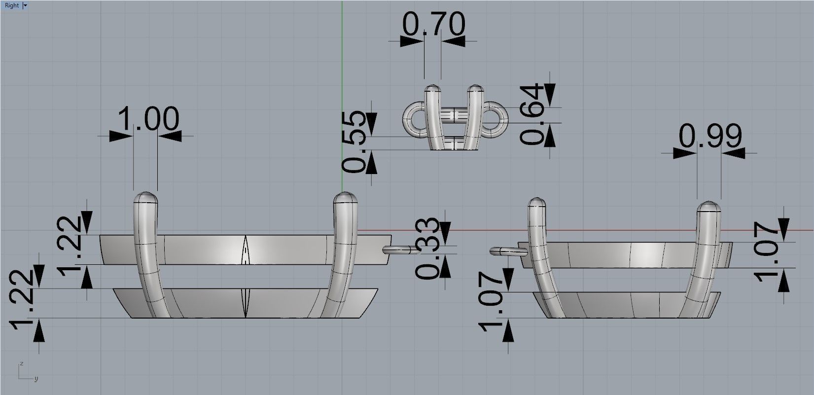 Earring with marquise and pear 3D print model_8