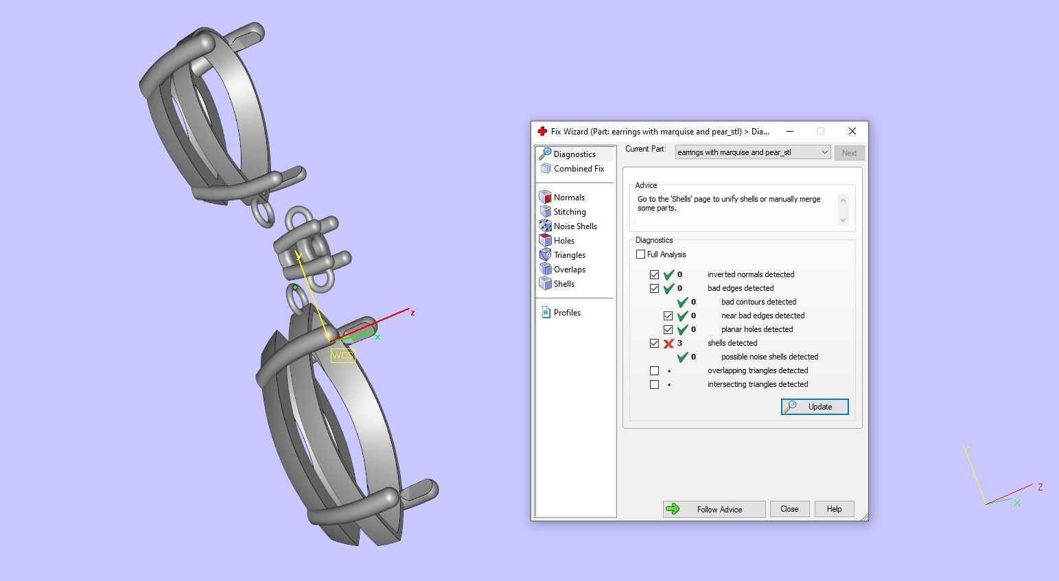 Earring with marquise and pear 3D print model_11