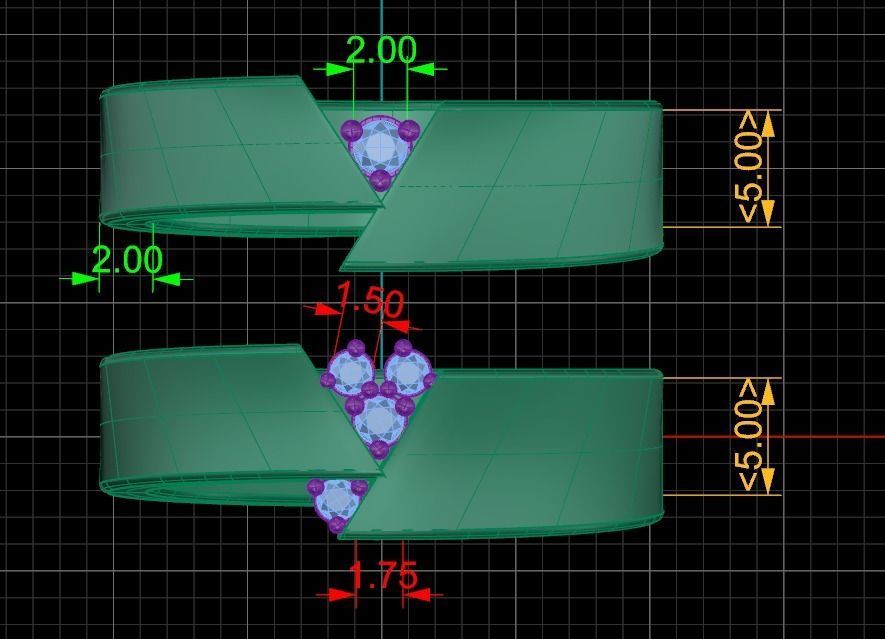 Bands ring wave model Free 3D model_3