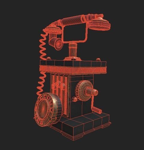 telephone vintage 3D model_6
