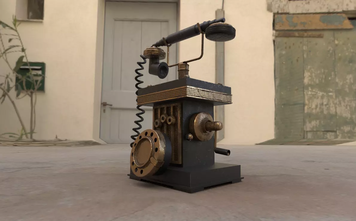 telephone vintage 3D model_0