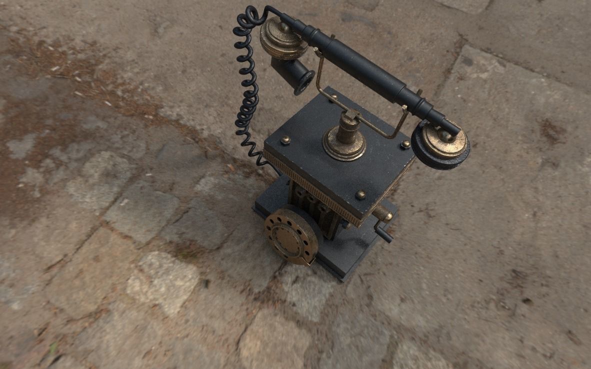telephone vintage 3D model_4