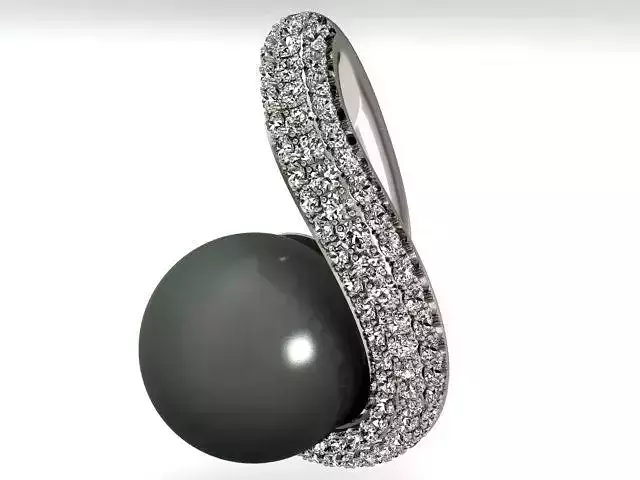 Pendant with black pearl