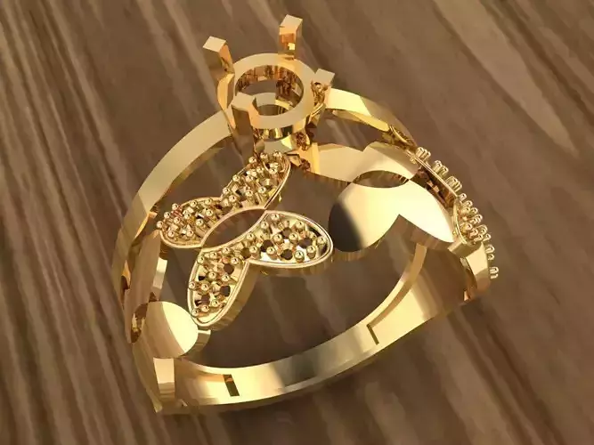 Ring 4 gold with diamonds