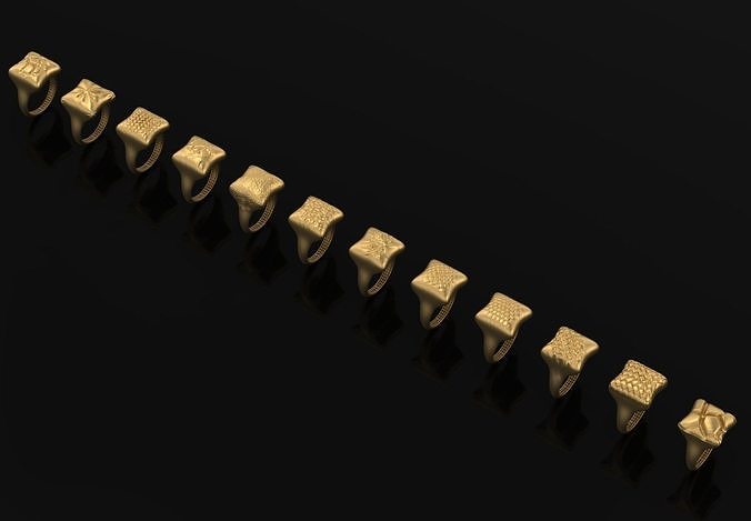 12 rings stl file pack 3D print model