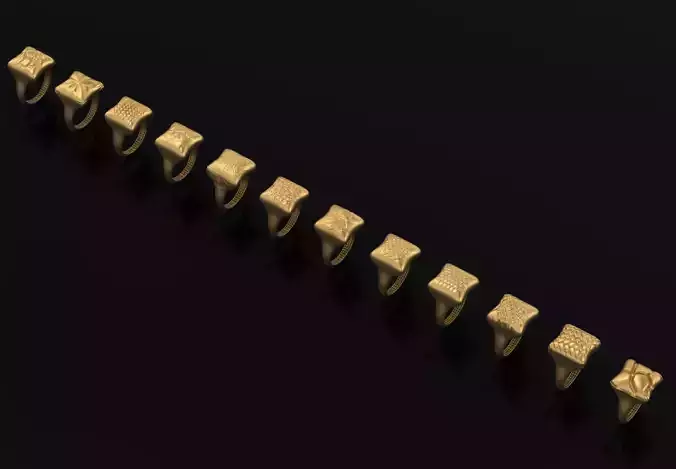 12 rings stl file pack