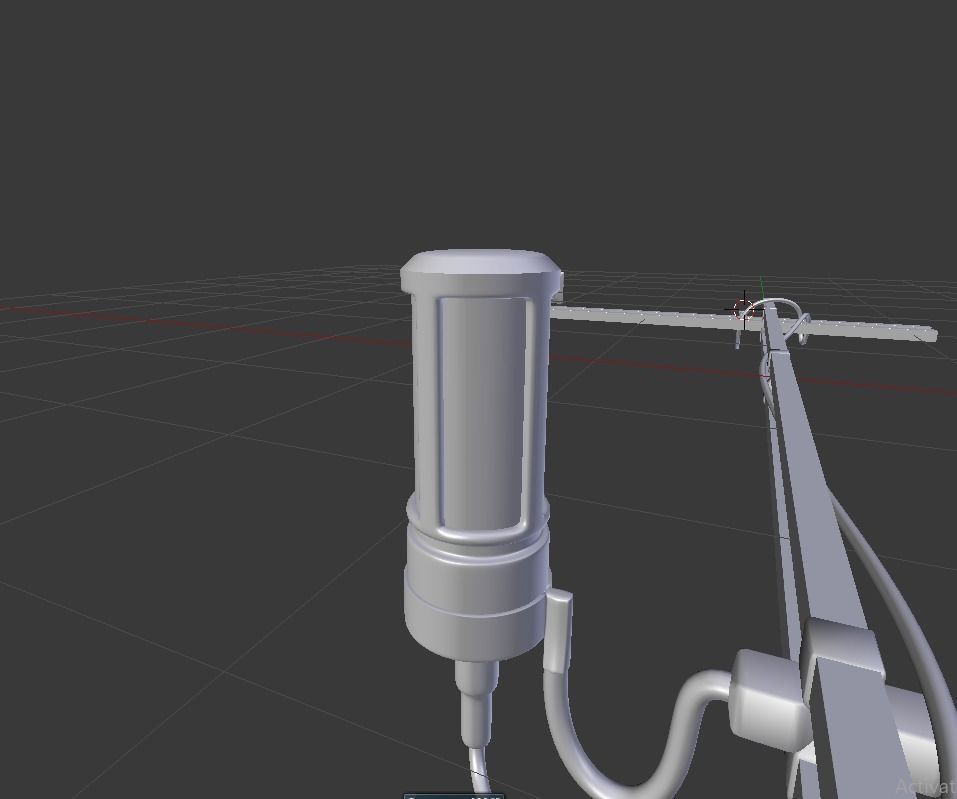 wired microphone with stand 3D model_8