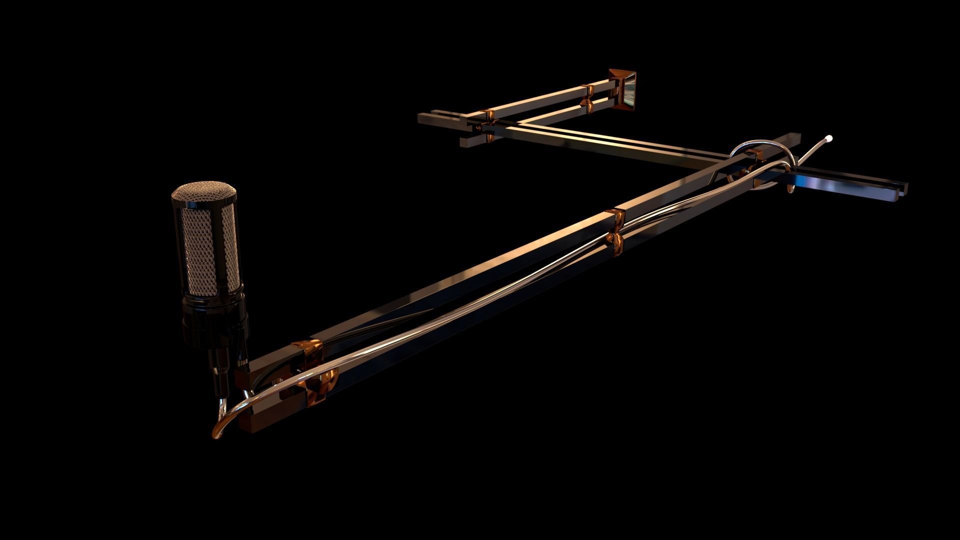 wired microphone with stand 3D model_10